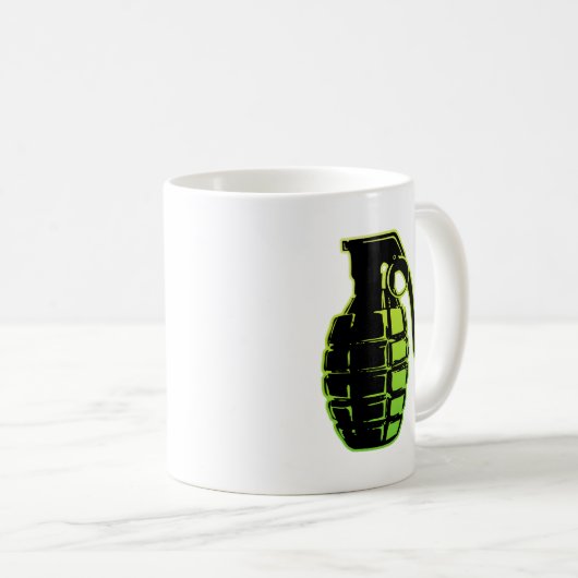 Mug Grenade à main - vert (Devant droit)