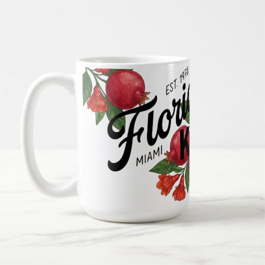 Mug Grenade Botanique Miami Floride Vintage  (Gauche)