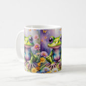 Mug Grenouille Avec Art numérique Fleur (Devant gauche)