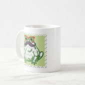 Mug Grenouille avec des verres de moustache et de (Devant gauche)