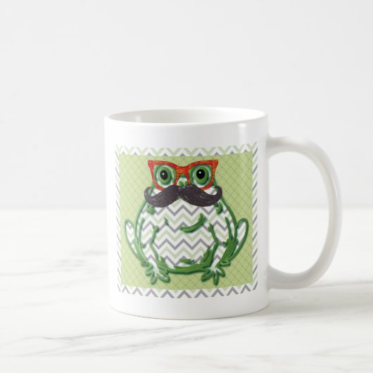 Mug Grenouille avec des verres de moustache et de (Droite)