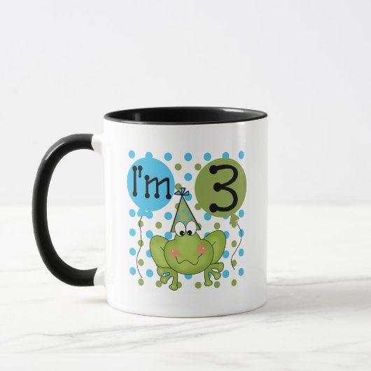 Mug Grenouille Bleue 3ème Anniversaire Tshirts et cade (Gauche)
