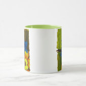 Mug Grenouille bleue se relaxant sur la fleur et branc (Centre)