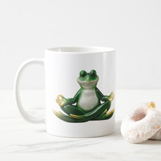 Mug Grenouille, Cadeaux de Yoga, Cadeaux de Grenouille (Avec donut)