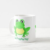 Mug Grenouille caricaturale mignonne verte (Devant gauche)