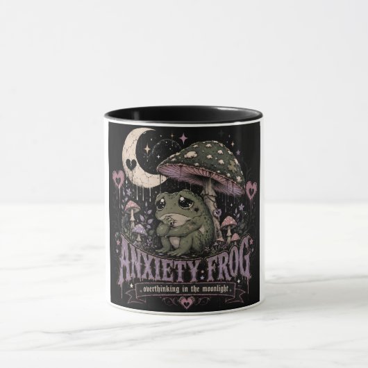 Mug Grenouille d'anxiété Réflexion excessive Design Cl (Centre)