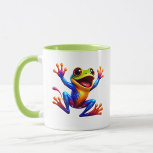 Mug Grenouille de dessin animé coloré sautant d'énergi