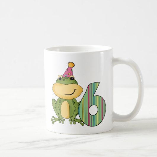 Mug Grenouille de fête 6e anniversaire T-shirts et cad (Droite)