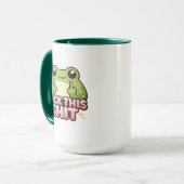 Mug Grenouille drôle avec le double doigt d'honneur (Devant gauche)