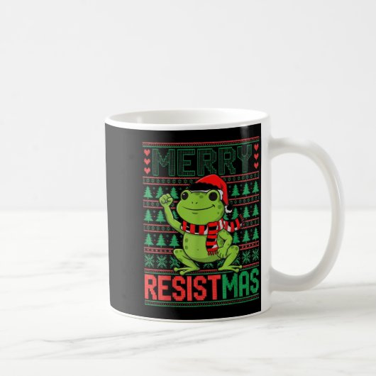 Mug Grenouille Drôle Rétro Joyeux Resistmas Litique Ug (Droite)