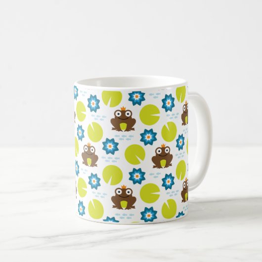Mug Grenouille et motif sans couture de Nenuphar (Devant droit)