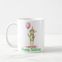 Grenouille fantaisiste avec fête d'anniversaire au