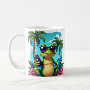 Mug Grenouille Grincheuse Y2K Vaporwave Tropical Rétro