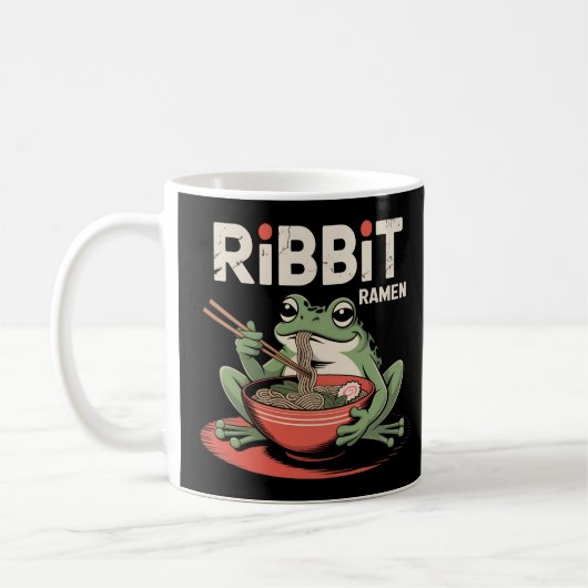 Mug Grenouille manger Ramen drôle Ribbit Ramen (Gauche)