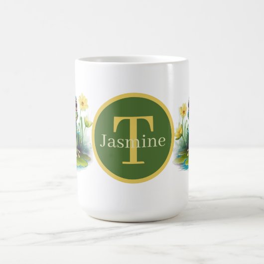 Mug grenouille mignonne ajouter monogramme (Centre)