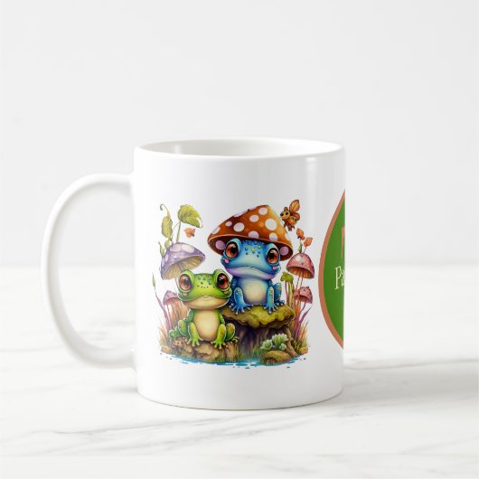Mug grenouille mignonne ajouter monogramme (Gauche)