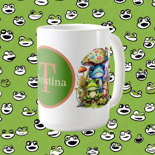 Mug grenouille mignonne ajouter monogramme