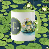 Mug grenouille mignonne ajouter monogramme
