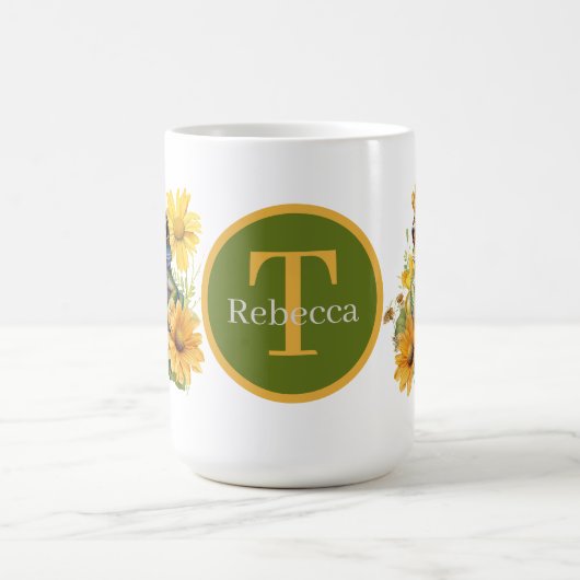 Mug grenouille mignonne ajouter monogramme (Centre)