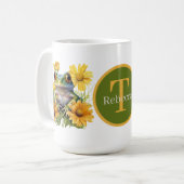 Mug grenouille mignonne ajouter monogramme (Devant gauche)