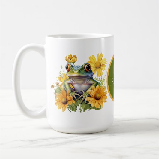 Mug grenouille mignonne ajouter monogramme (Gauche)