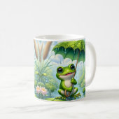Mug Grenouille mignonne avec un parapluie (Devant droit)