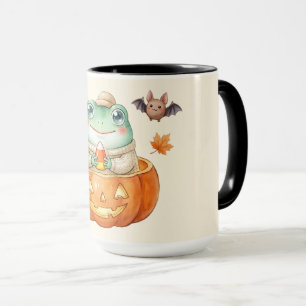 Mug Grenouille Mignonne dans Citrouille Halloween Kawa