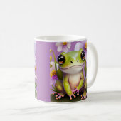 Mug Grenouille mignonne en fleurs (Devant droit)