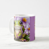 Mug Grenouille mignonne en fleurs (Devant gauche)
