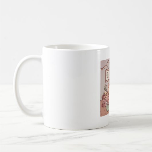 Mug Grenouille Mignonne Lisant Un Livre Dans Une Chamb (Gauche)