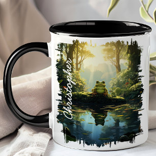 Mug Grenouille par réflexion de ruisseau forestier
