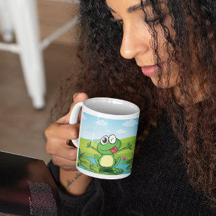 Mug Grenouille Rigolote Clignant sur un Étang de Nénup