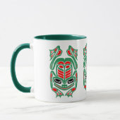 Mug Grenouille rouge et verte d'art indigène de Haida (Gauche)