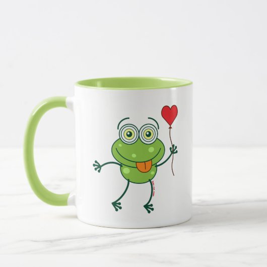 Mug Grenouille verte étant amoureuse follement (Gauche)
