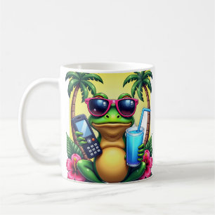 Mug Grenouille Y2K Grincheuse Rétro Vaporwave Tropical