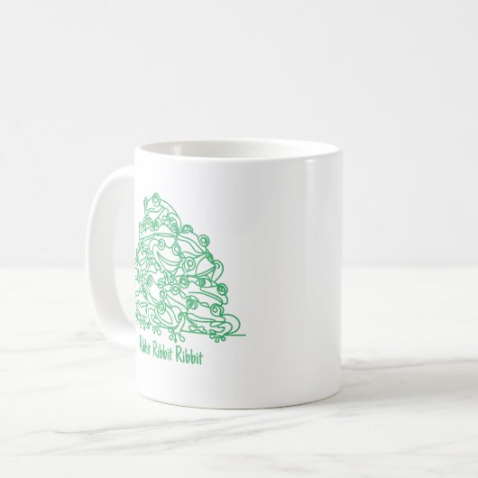 Mug Grenouilles Abstrait Green Line Art personnalisé (Devant gauche)