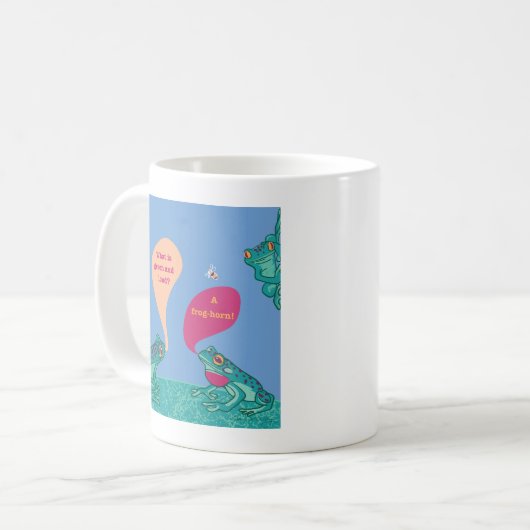 Mug Grenouilles argentées - Bleu & Vert (Devant gauche)