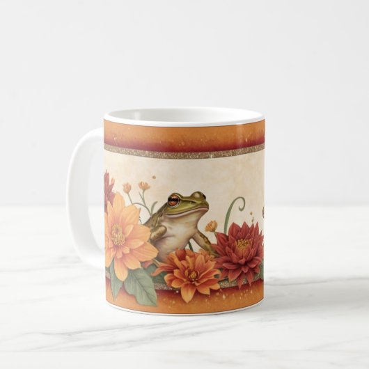 Mug Grenouilles automnales et élégance florale (Devant gauche)