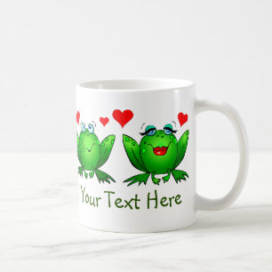 Mug Grenouilles de dessin animé vertes et heureuses sa