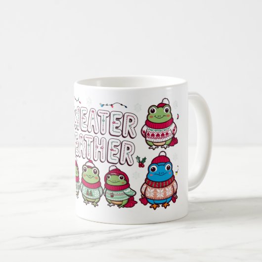 Mug "Grenouilles en temps doux - Festive et cosy" (Devant droit)