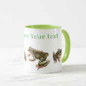Mug Grenouilles nénuphars verts et blancs motif (Devant droit)