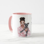 Mug Grey Black Puppy Black Lady Dog Mom (Devant gauche)