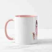 Mug Grey Black Puppy Black Lady Walking Dog (Gauche)