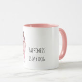 Mug Grey Black Puppy Black Lady Walking Dog (Devant droit)