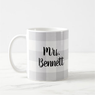 Mug Grey Buffalo Vérifier Mme Monogram