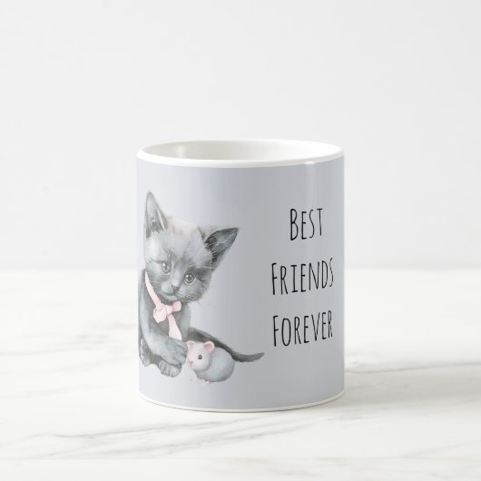 Mug Grey Cat Mouse Best Friends Forever (Centre)