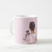 Mug Grey Cat Pink Bow Female (Devant gauche)
