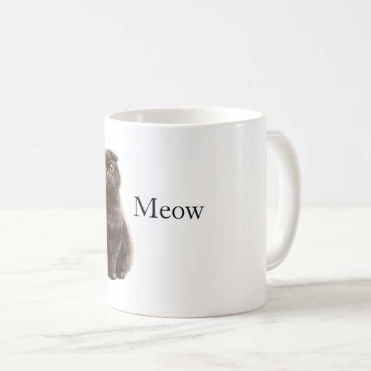 Mug Grey Meow Cat (Devant droit)