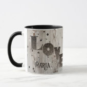 Mug Grey Rustique Bois Romantique Amour Valentines Cad (Gauche)