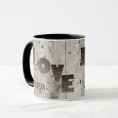 Mug Grey Rustique Bois Romantique Amour Valentines Cad (Devant gauche)